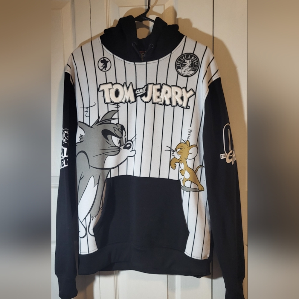 Tom and Jerry Black and White Hoodie